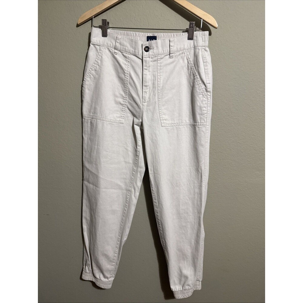 Gap Elastic Waist Joggers Beige Soft Cotton Blend Women's Size Small Pants